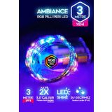 SULED-3 Metre Pilli Rgb Peri Led Ince Tel Dekoratif Lambası RENKLİ Dekor Perde Ledli Bahçe Oda Kafe Duvar
