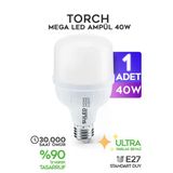 SULED 40w Torch Ultra Güçlü Led Ampül 1 Adet Tasarruflu Ultra Parlak 6500k Beyaz Işık Büyük Ampül E27