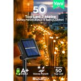 SULED 50 Top Ledli Solar 7 Metre Bahçe Aydınlatması Modlu Led Işık Gün Işığı Dekoratif İç & Dış Mekan