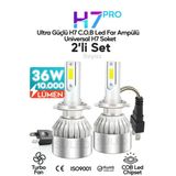 SULED H7 Beyaz Led Araba Far Ampülü 36W Turbo Yeni Seri Süper Güçlü COB Led Far Ampül Universal Uyumlu