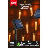 SULED Kristal Çubuklar 5 Metre 20 Led Solar Enerjili Bahçe Aydınlatması Led Işık Gün Işığı Dekoratif İç & Dış Mekan