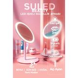 Suled LED Işıklı Makyaj Aynası 3 Modlu Taşınabilir Açı Ayarlı USB Şarjlı Güzellik Aynası