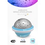 SULED Mini Sihirli Ay Yıldız Ambiyans Küre Tavan ve Duvar 360 Işıklı Küre Usb Enerjili Portatif