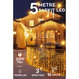SULED Sarkıt Led Işık 5 Metre Premium Efekt Modlu Power Led 16 Saçak İç & Dış Süsleme 220v Fişli