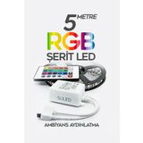 SULED Şerit Led 5 Metre Ambians Aydınlatma Kumanda & Trafolu RGB Şerit Işık Tavan Oda Işık Dekoru