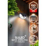 SULED Sl-1004 Güneş Enerjili Solar Lamba 100 Ledli Sensörlü Duvar Tipi Su Geçirmez Sokak Bahçe Lambası