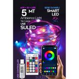SULED Smart Şerit Led Yeni Nesil 5 Metre Bluetooth TV Sese Duyarlı USB Enerjili Telefon Kontrollü Efektli