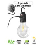 Suled Taşınabilir Şarjlı LED Ampül Outdoor Kamp Bahçe Lambası 10W Askılı Kırılmaz LED Işık