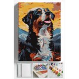 Su'lepas Sayılarla Boyama Çerçeveli Hobi Seti Numaralı Tuval KÖPEK Fırça Boya Dahil Kasnaklı 40X50 Cm