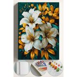Su'lepas Sayılarla Boyama Seti Numaralı Tuval Fırça Boya 40x50 Cm - Sarı Lilyum