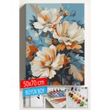 Su'lepas Sayılarla Boyama Seti Numaralı Tuval Fırça Boya Dahil Kasnaklı Set 50x70 Cm - ÇİÇEK002