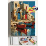 Su'lepas Sayılarla Boyama Seti Numaralı Tuval Fırça Boya Dahil Kasnaklı Set 50x70 Cm - KÖY EVİ SANDAL
