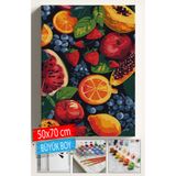 Su'lepas Sayılarla Boyama Seti Numaralı Tuval Fırça Boya Dahil Kasnaklı Set 50x70 Cm - MEYVELER