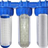 Sulook Lotto Filters Daire Girişi 3'lü Filtre Seti 10 Inc Silifos Blok Karbon Yıkanabilir Filtre 3/4'' Bağlantılı