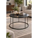 Sulora Home Sulorahome Siyah Mermer Desenli Yuvarlak Orta Sehpa