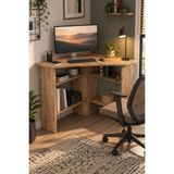 Sulorahome Köşe Çalışma Masası Kahverengi Atlantik Çam Desenli - 84x80 cm