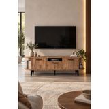 Sulorahome Siyah Suntalam Tv Sehpası 160X35 cm Metal Ayaklı Modern Konsol