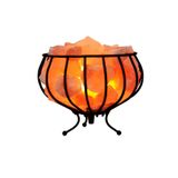 SULSALT Ferforje Sepet Himalaya Tuz Lambası | Orijinal Himalaya Kaya Tuzu Lambası 4.5-5 Kg