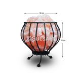 SULSALT Ferforje Sepet Himalaya Tuz Lambası | Pembe Himalaya Kaya Tuzu Lambası 3-3.5 Kg