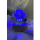 Sultan Ahmet 3D Led Işık Gecelambası Cam Küre Çok Renk Günışığı Ahşap Sultanahmet Cami Gece Lambası