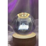 Sultan Ahmet 3D Led Işık Gecelambası Cam Küre Tek Renk Günışığı Ahşap Sultanahmet Cami Gece Lambası7