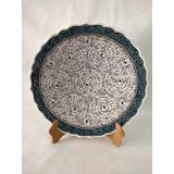 Sultan Çini - Çini El Emeği Desenli 30 Cm Özel El Işi Teship Sanatı Duvar Tabağı