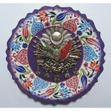 Sultan Çini - Kabartma Desenli Çini El Emeği Duvar Tabağı