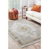Sultan Erva Beyaz - Hardal Modern Akrilik Makine Dokuma Salon Halısı - 4210