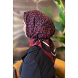 Sultan Eşarp Sultan Fresh Pamuk Eşarp - Sade Çiçek Deseni - SFE002-11 - Siyah, Bordo