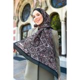 Sultan Eşarp Sultan Fresh Pamuk Şal - Çini Deseni - SLF002-05 - Yeşil, Kiremit, Beyaz