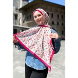 Sultan Eşarp Sultan Fresh Pamuk Şal - Çıtır Çiçek Deseni - SLF005-03 - Pembe, Krem, Turuncu, Yeşil