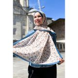 Sultan Eşarp Sultan Fresh Pamuk Şal - Çıtır Çiçek Deseni - SLF005-06 - Mavi, Krem, Sarı, Turuncu