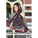 Sultan Eşarp Sultan Fresh Pamuk Şal - Orient Express Modeli - SLF001-12 - Kiremit, Yeşil, Bordo