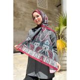Sultan Eşarp Sultan Fresh Pamuk Şal - Saray Bahçesi Deseni - SLF003-08 - Bordo, Siyah, Mavi