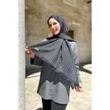Sultan Eşarp Sultan Fresh Pamuk Şal - Yonca Deseni - SLF004-07 - Siyah, Gri