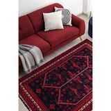 Sultan Halı Kırmızı Renkli Afgan Tarzı Şönil Kilim V04