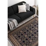 Sultan Halı Siyah Renkli Afgan Tarzı Şönil Kilim V06 Çok renkli