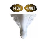 Sultan Lükens Desenli 14Cm Beyaz Plastik Ayak Mobilya Masa Ve Dolap Ayağı(14Cm)(Beyaz) Beyaz 14Cm 14Cm - 4 Adet