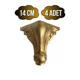 Sultan Lükens Desenli 14Cm Plastik Ayak Mobilya Masa Ve Dolap Ayağı(14Cm)(Altın) Altın 14Cm 14Cm - 4 Adet