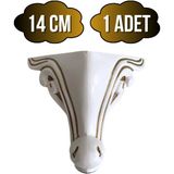 Sultan Lükens Desenli 14CM Plastik Ayak Mobilya Masa ve Dolap AYAĞI(14CM)(BEYAZ Altın Varak) - 14cm - 1 ADET