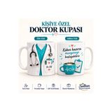 Sultan magnet hediyelik Kişiye Özel İsimli Doktor Kupası Çift Taraflı Baskı Kadın Erkek Doktor Hediyesi