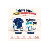 Sultan magnet hediyelik Kişiye Özel İsimli Hemşire Kupası Çift Taraflı Baskı Kadın Erkek Hemşire Hediyesi