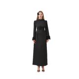 Sultan Model Saten Taşli Abiye Elbise -Siyah