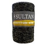 Sultan Pamuk Koton Cotton Sim Makrome Ipi 250 gr - 2032 Siyah Gold