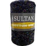 Sultan Pamuk Koton Cotton Sim Makrome Ipi 250 gr - 3032 Siyah Multi