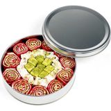 Sultan ve Çifte Kavrulmuş Lokum Yuvarlak Metal Kutu 450G