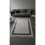 Sultan Zen Çerçeveli Desen Antrasit Modern Akrilik Makine Dokuma Salon Halısı - 6702