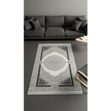 Sultan Zen Göbekli Desen Gri Modern Akrilik Makine Dokuma Salon Halısı - 6428