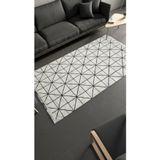 Sultan Zen Piramit Desen Krem Modern Akrilik Makine Dokuma Salon Halısı - 6422