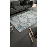Sultan Zen Piramit Desen Mavi Modern Akrilik Makine Dokuma Salon Halısı - 6303